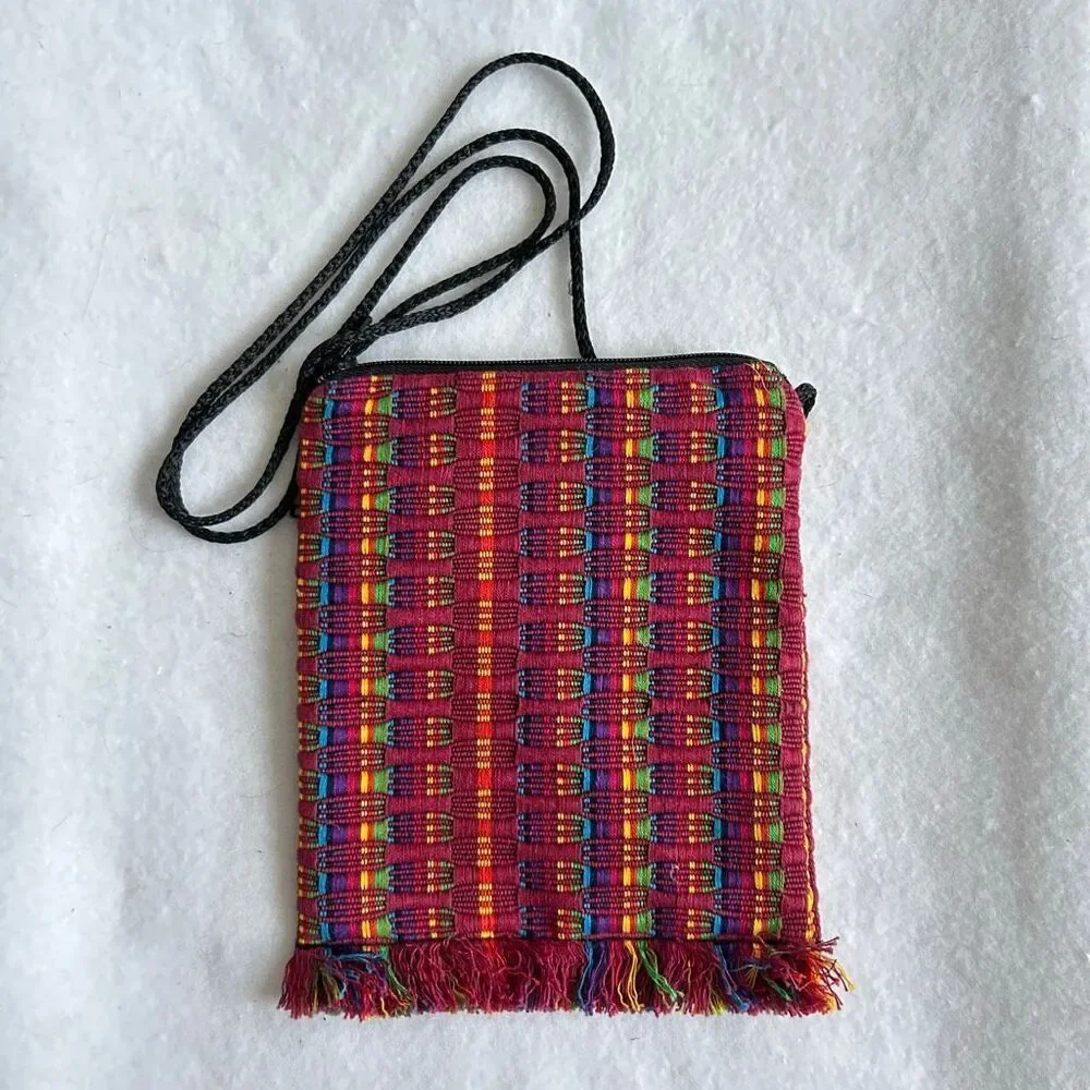 Handwoven Crossbody Bag Guatemalan Fringe Purse
